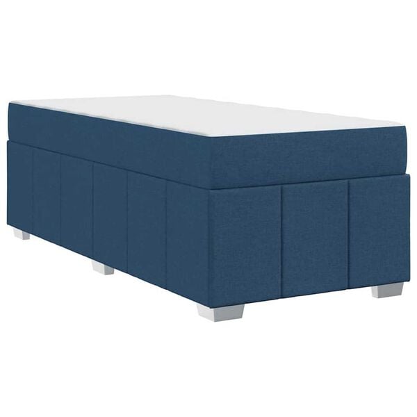 vidaXL Σκελετός Κρεβατιού με στρώμα Μπλε 90 x 200 cm ύφασμα