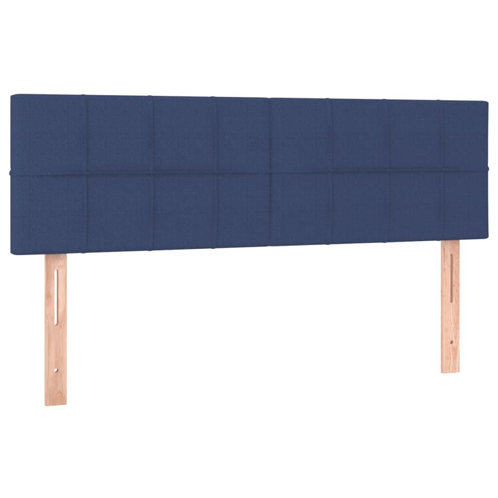 vidaXL Κρεβάτι Boxspring με Στρώμα & LED Μπλε 140x200 εκ. Υφασμάτινο