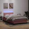 vidaXL &Kappa;&rho;&epsilon;&beta;ά&tau;&iota; Boxspring &mu;&epsilon; &Sigma;&tau;&rho;ώ&mu;&alpha; & LED &rho;&omicron;&zeta; 120x220 cm &Beta;&epsilon;&lambda;&omicron;ύ&delta;&iota;&nu;&omicron;