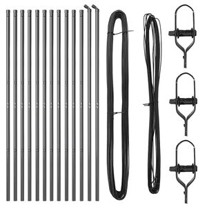 vidaXL Πό posts φράχτη 13 pcs Γκρι Ø32mm 150 εκ Γαλβανισμένος χάλυβας