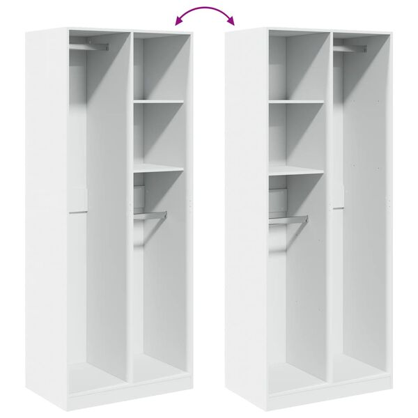 vidaXL Ντουλάπα Λευκή 80 x 50 x 200 εκ. από Επεξεργασμένο Ξύλο