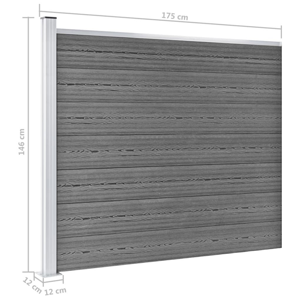 vidaXL Σετ Πάνελ Περίφραξης Γκρι 353 x 146 εκ. από WPC