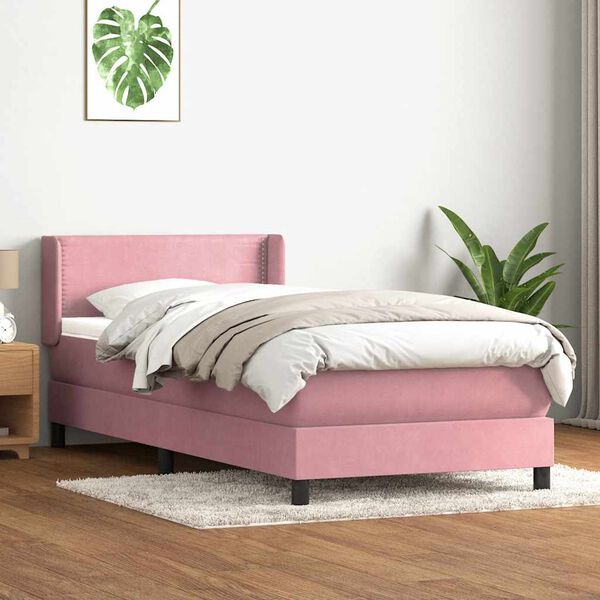 vidaXL &Kappa;&rho;&epsilon;&beta;ά&tau;&iota; Boxspring &mu;&epsilon; &Sigma;&tau;&rho;ώ&mu;&alpha; &Rho;&omicron;&zeta; 80x220 &epsilon;&kappa;. &Beta;&epsilon;&lambda;&omicron;ύ&delta;&iota;&nu;&omicron;