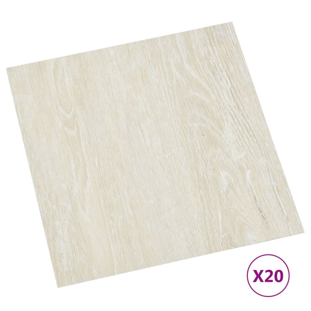 vidaXL Δάπεδο Αυτοκόλλητο Κρεμ 20 τεμ 1,86 μ² από PVC
