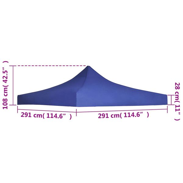 vidaXL Κάλυμμα Τέντας Εκδηλώσεων Μπλε 3 x 3 μ.