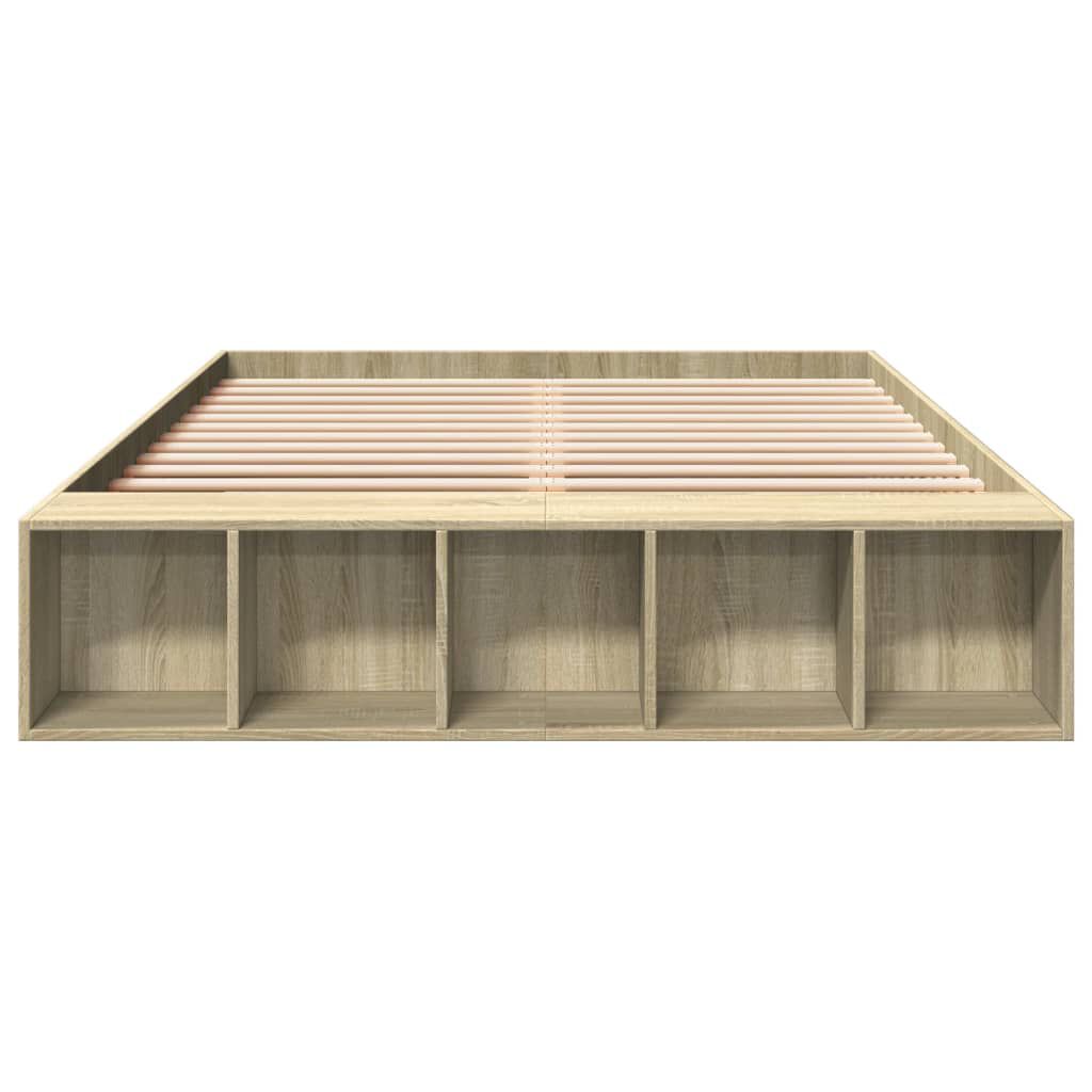 vidaXL Πλαίσιο Κρεβατιού Sonoma Δρυς 140x200 εκ. Επεξεργασμένο Ξύλο