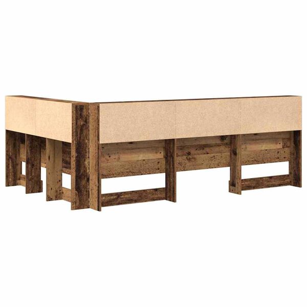 vidaXL Κεφαλάρι Αποθήκης με ράφι Παλαιό ξύλο 120 cm Επεξεργασμένο ξύλο