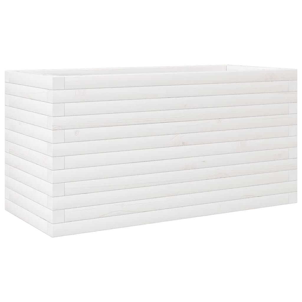 vidaXL Ζαρντινιέρα Κήπου Λευκή 90x40x45,5 εκ. από Μασίφ Ξύλο Πεύκου