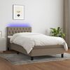 vidaXL &Kappa;&rho;&epsilon;&beta;ά&tau;&iota; Boxspring &mu;&epsilon; &Sigma;&tau;&rho;ώ&mu;&alpha; & LED Taupe 100x200 &epsilon;&kappa;. &Upsilon;&phi;&alpha;&sigma;&mu;ά&tau;&iota;&nu;&omicron;
