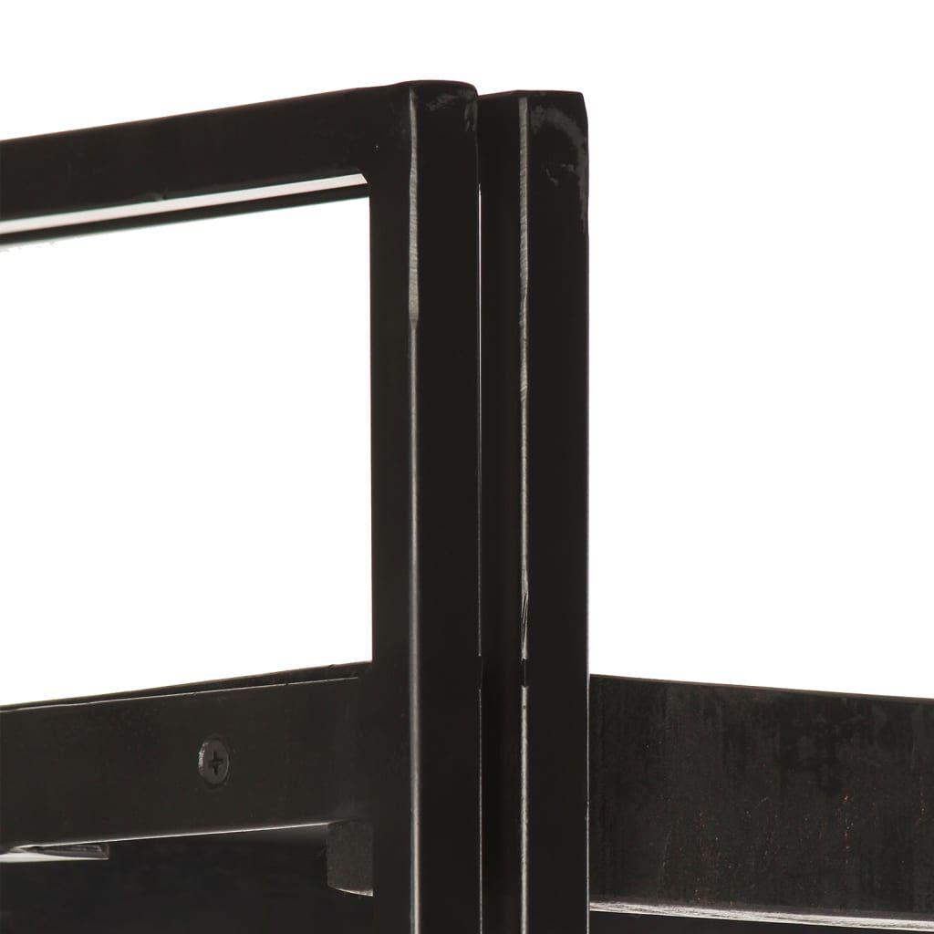 vidaXL Βιβλιοθήκη με 5 Επίπεδα Μαύρη 60x30x180 εκ. Μασίφ Ξύλο Μάνγκο