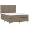 vidaXL &Kappa;&rho;&epsilon;&beta;ά&tau;&iota; Boxspring &mu;&epsilon; &Sigma;&tau;&rho;ώ&mu;&alpha; & LED Taupe 140x200 &epsilon;&kappa;. &Upsilon;&phi;&alpha;&sigma;&mu;ά&tau;&iota;&nu;&omicron;