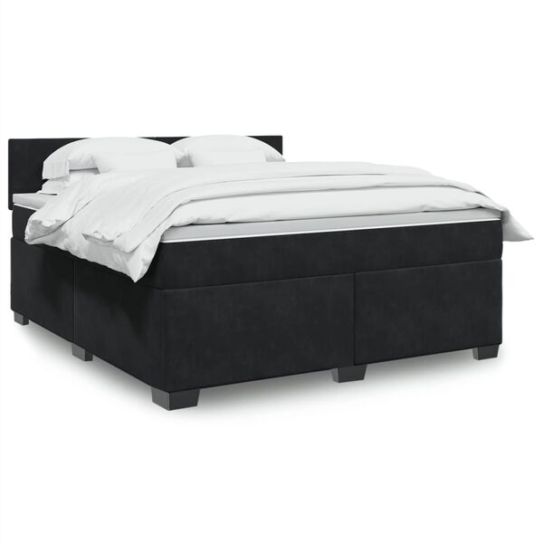 vidaXL &Kappa;&rho;&epsilon;&beta;ά&tau;&iota; Boxspring &mu;&epsilon; &Sigma;&tau;&rho;ώ&mu;&alpha; &Mu;&alpha;ύ&rho;&omicron; 180x200 &epsilon;&kappa;. &Beta;&epsilon;&lambda;&omicron;ύ&delta;&iota;&nu;&omicron;