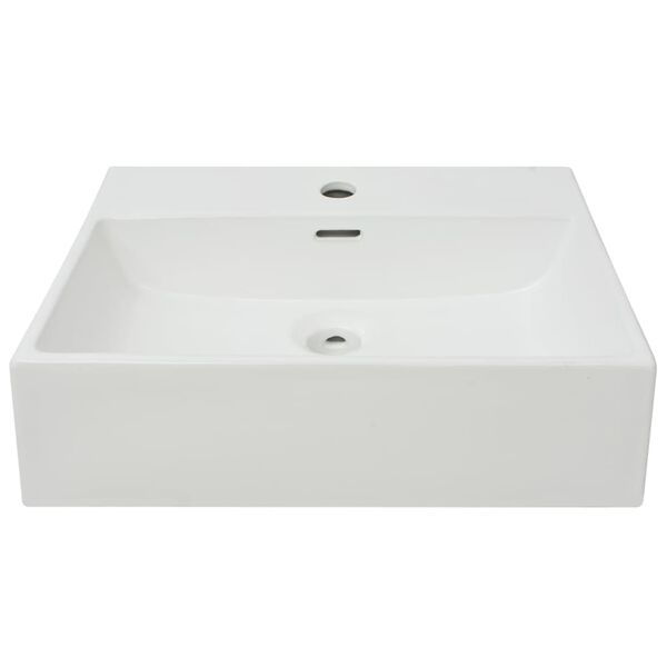 vidaXL Νιπτήρας με Οπή Βρύσης Λευκός 51,5 x 38,5 x 15 εκ. Κεραμικός