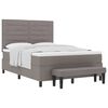 vidaXL &Kappa;&rho;&epsilon;&beta;ά&tau;&iota; &mu;&epsilon; &epsilon;&lambda;&alpha;&tau;ή&rho;&iota;&alpha; &mu;&epsilon; &kappa;&epsilon;&phi;&alpha;&lambda;ά&rho;&iota; Taupe 140 x 190 cm ύ&phi;&alpha;&sigma;&mu;&alpha;