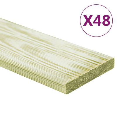 vidaXL Σανίδες Deck 48 τεμ. 5,76 μ² 1 μ. Εμποτισμένο Μασίφ Ξύλο Πεύκου
