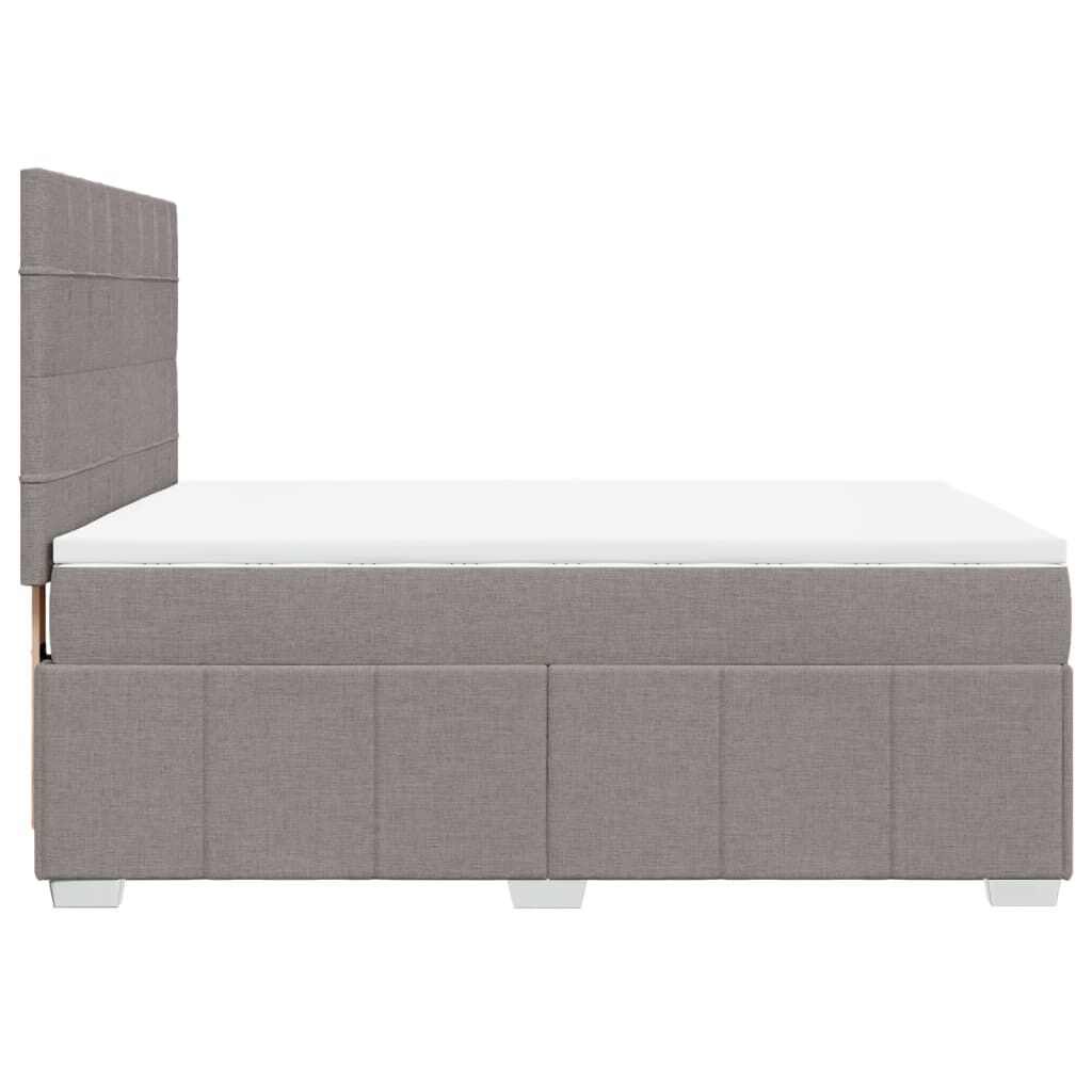 vidaXL Κρεβάτι Boxspring με Στρώμα Taupe 140x200 εκ. Υφασμάτινο