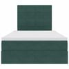 vidaXL Κρεβάτι με αποθηκευτικό χώρο και LED με στρώμα Σκούρο Πράσινο