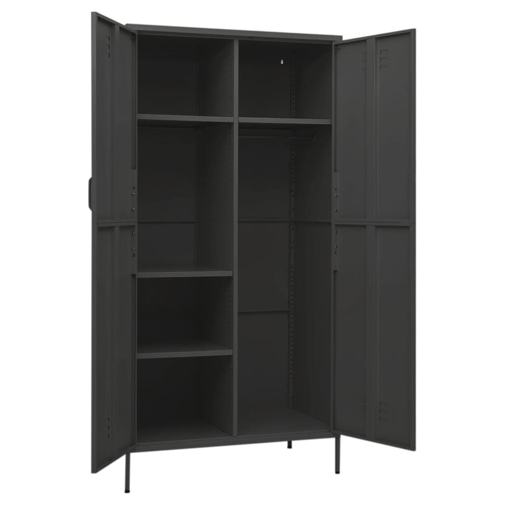 vidaXL Ντουλάπα Ανθρακί 90 x 50 x 180 εκ. από Ατσάλι