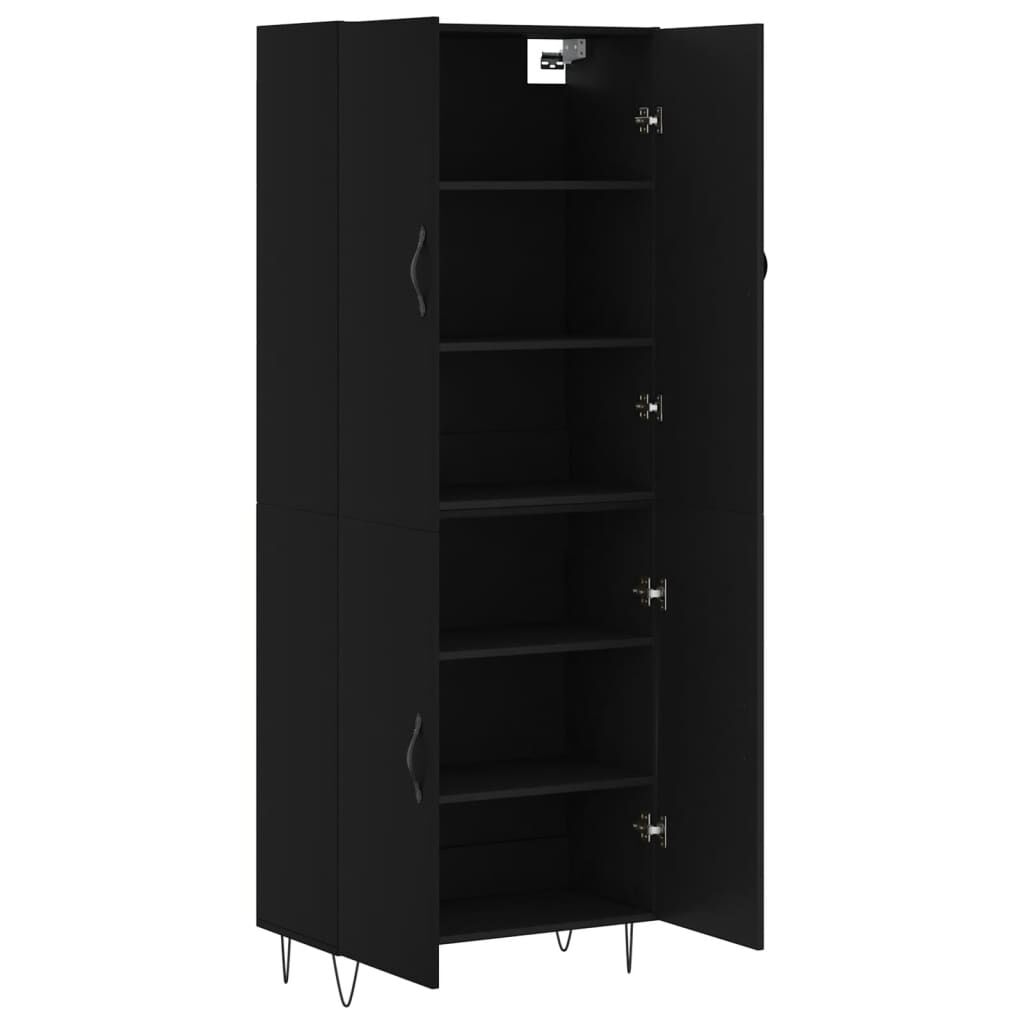 vidaXL Ντουλάπι Μαύρο 69,5x34x180 εκ. από Επεξεργασμένο Ξύλο