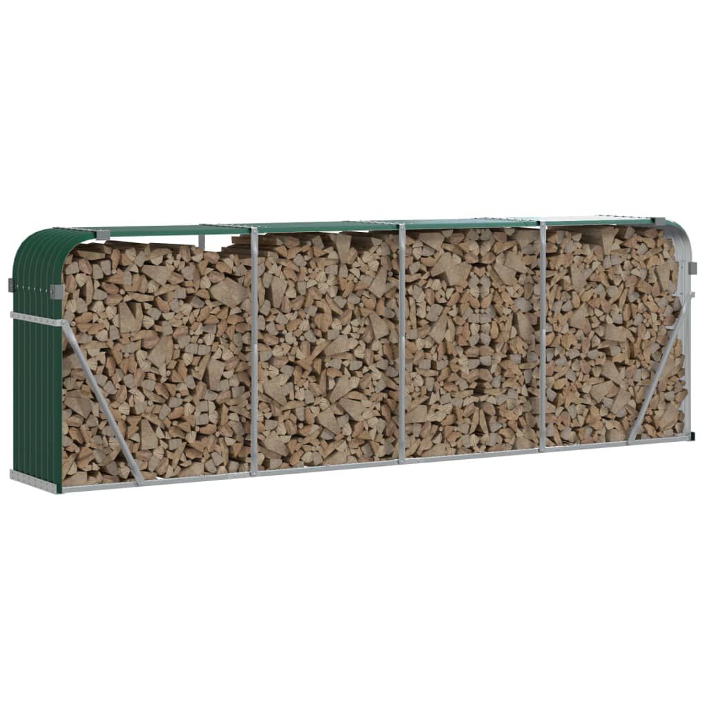 vidaXL Ξυλοθήκη Πράσινη 300 x 45 x 100 εκ. από Γαλβανισμένο Ατσάλι