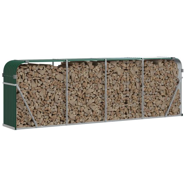 vidaXL Ξυλοθήκη Πράσινη 300 x 45 x 100 εκ. από Γαλβανισμένο Ατσάλι