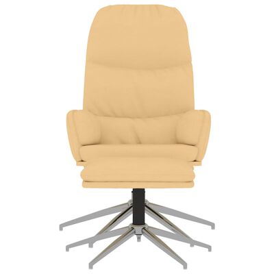 vidaXL Πολυθρόνα Relax με Υποπόδιο Κρεμ Λευκό από Συνθετικό Καστόρι