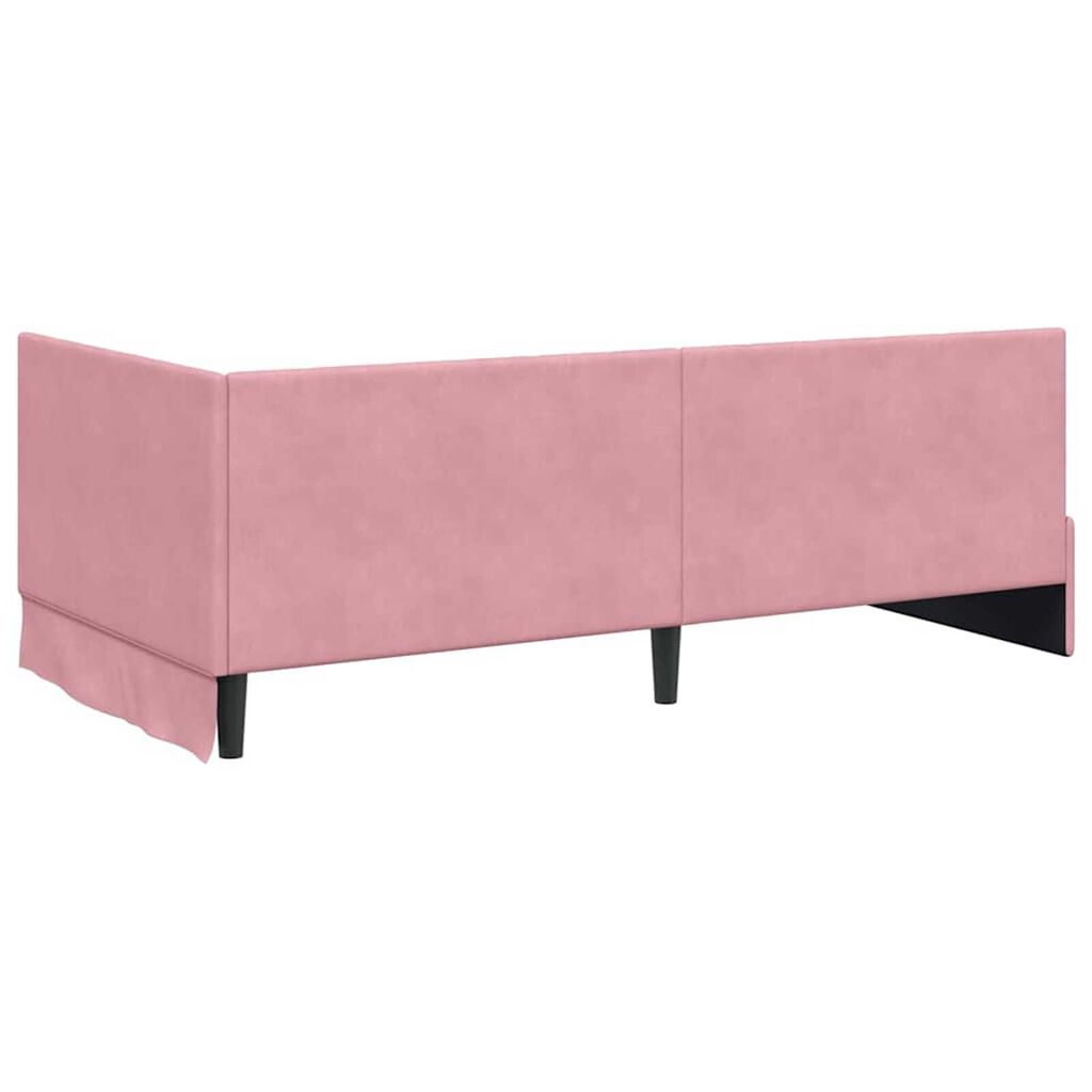vidaXL Κρεβάτι Γωνίας με κεφαλάρι Ροζ 90 x 200 cm Βελούδο