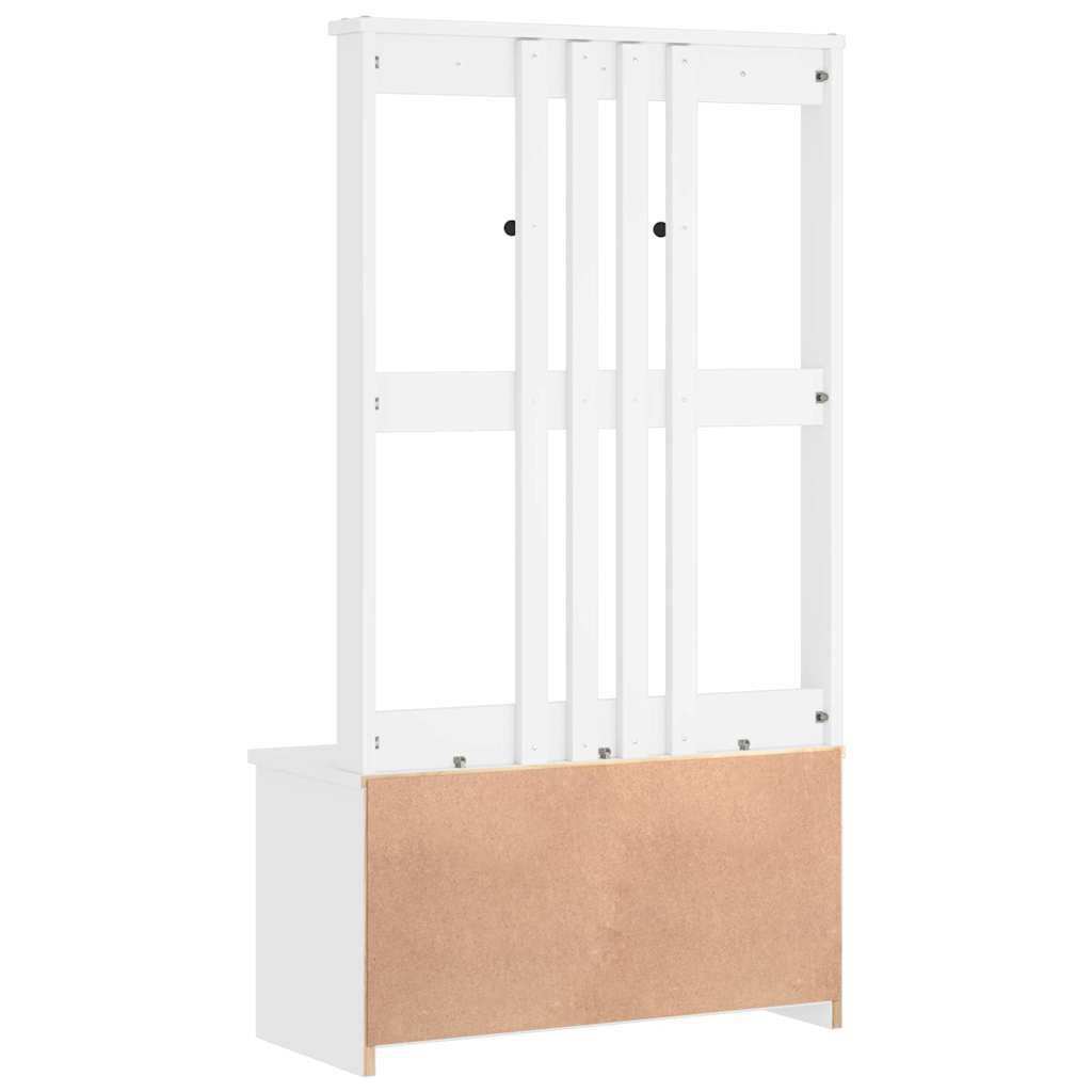 vidaXL Δέντρο χωλ SANDENS Λευκό 87x40x159,5 εκ. Πεύκο μασίφ ξύλο