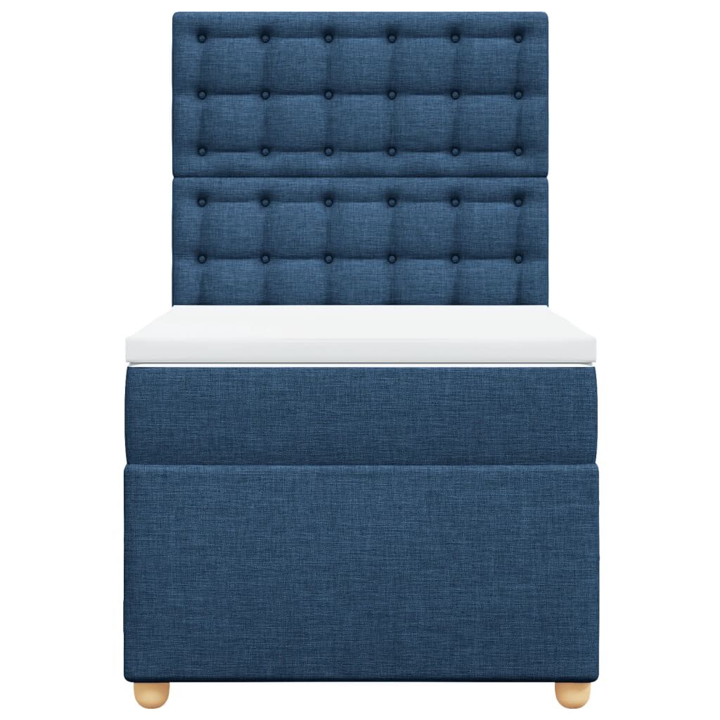 vidaXL Κρεβάτι Boxspring με Στρώμα Μπλε 80x200 εκ. Υφασμάτινο