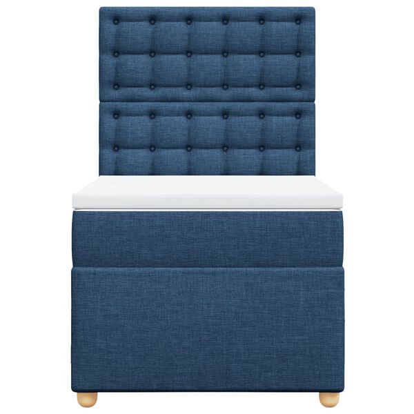 vidaXL Κρεβάτι Boxspring με Στρώμα Μπλε 80x200 εκ. Υφασμάτινο