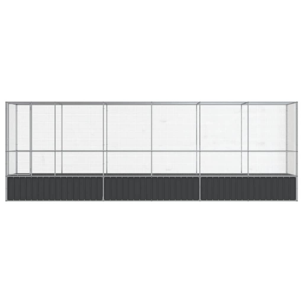 vidaXL Κλουβί με Επέκταση Ασημένιο 626,5x107x212 εκ. Ατσάλινο