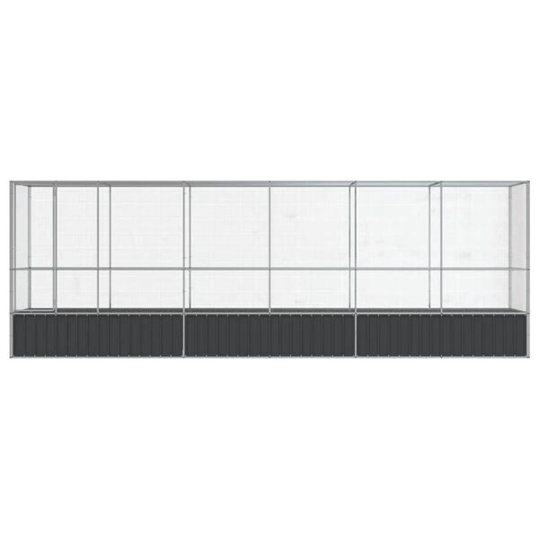 vidaXL Κλουβί με Επέκταση Ασημένιο 626,5x107x212 εκ. Ατσάλινο