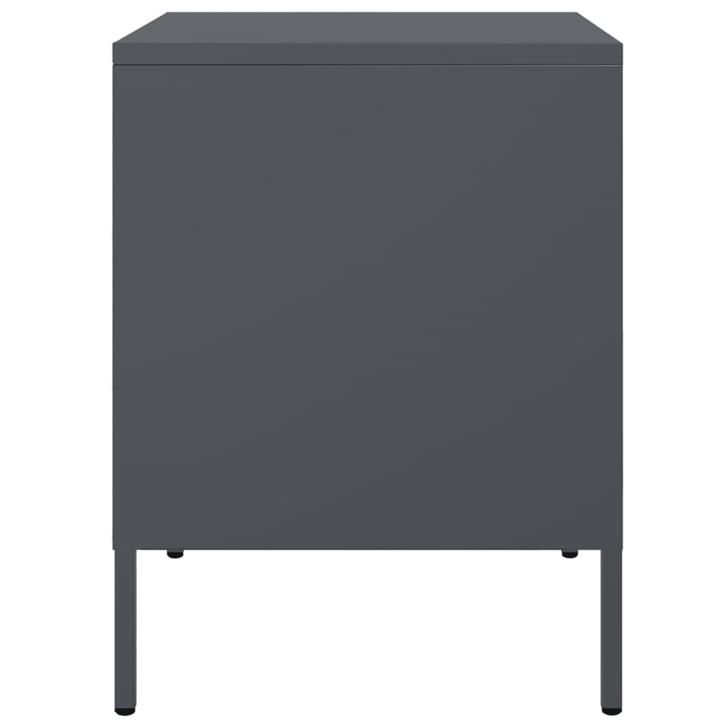 vidaXL Κομοδίνο Ανθρακί 36x39x50,5 εκ. από Χάλυβα