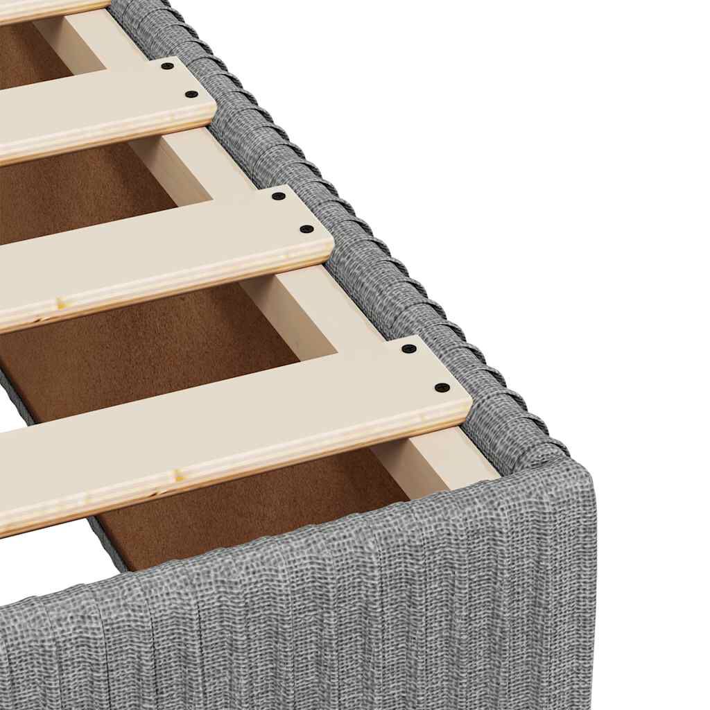 vidaXL Κρεβάτι Boxspring με Στρώμα Ανοιχτό Γκρι 140x200 εκ. Υφασμάτινο