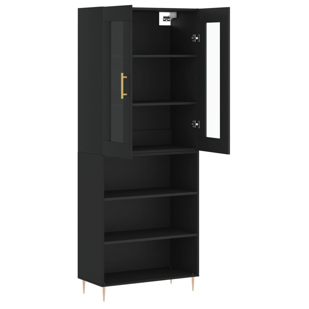 vidaXL Ντουλάπι Μαύρο 69,5x34x180 εκ. από Επεξεργασμένο Ξύλο