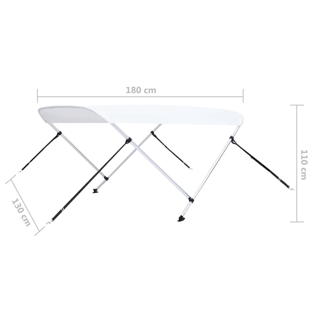 vidaXL Τέντα Σκάφους με 2 Αψίδες Λευκή 180x130x110 εκ.