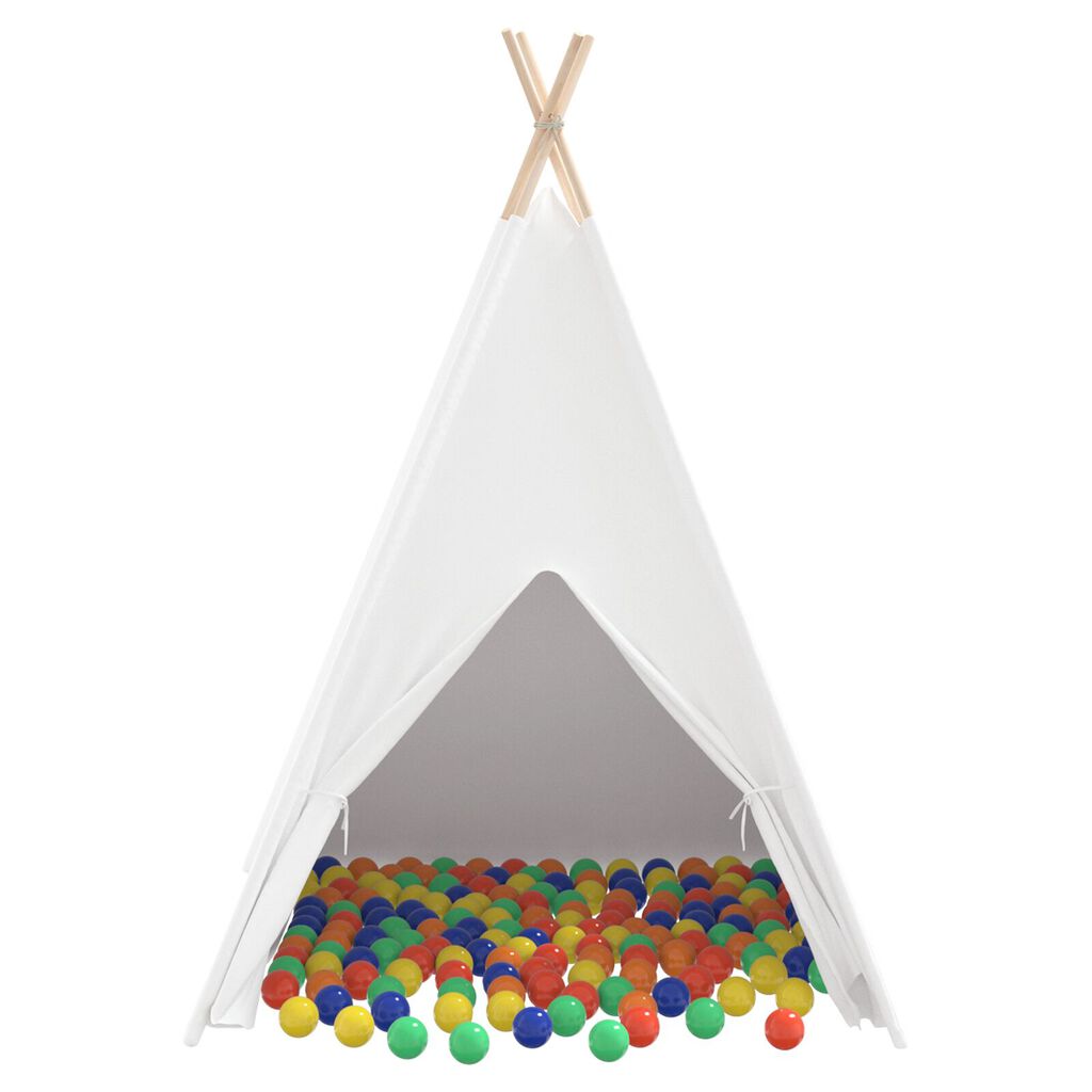 vidaXL Σκηνή Teepee για Παιδιά με Τσάντα Ροδάκινου και Μπάλες