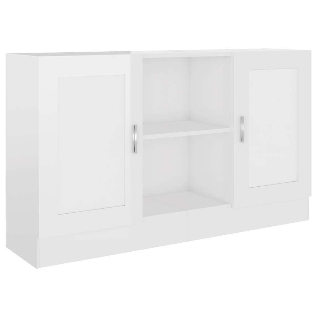 vidaXL Μπουφές Γυαλιστερό Λευκό 120 x 30,5 x 70 εκ. από Επεξ. Ξύλο