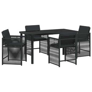 vidaXL &Sigma;έ&tau; &phi;&alpha;&gamma;&eta;&tau;&omicron;ύ &gamma;&iota;&alpha; &kappa;ή&pi;&omicron; 5 pcs &Mu;&alpha;ύ&rho;&omicron; &sigma;&upsilon;&nu;&theta;&epsilon;&tau;&iota;&kappa;ό &rho;&alpha;&tau;ά&nu;