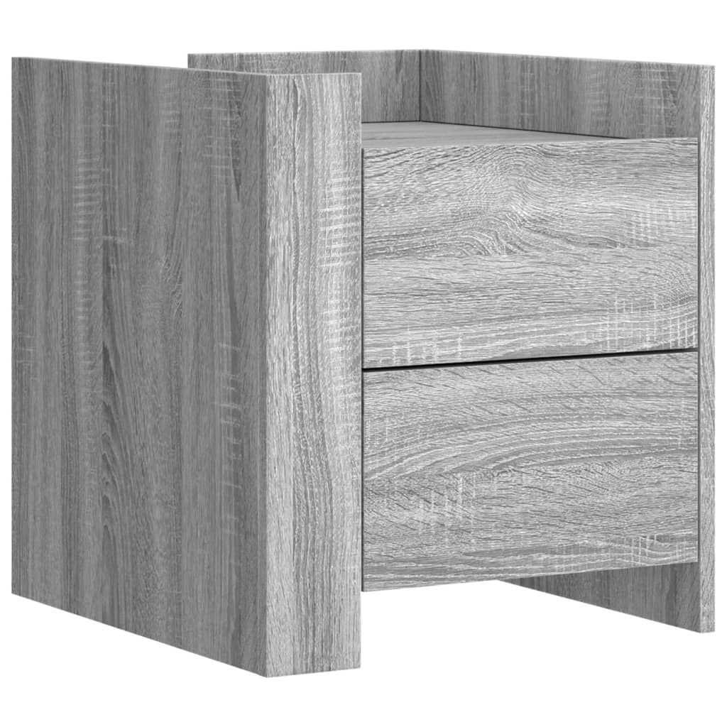 vidaXL Κομοδίνο Sonoma Γκρι 45x50x50 εκ. από Επεξεργασμένο Ξύλο