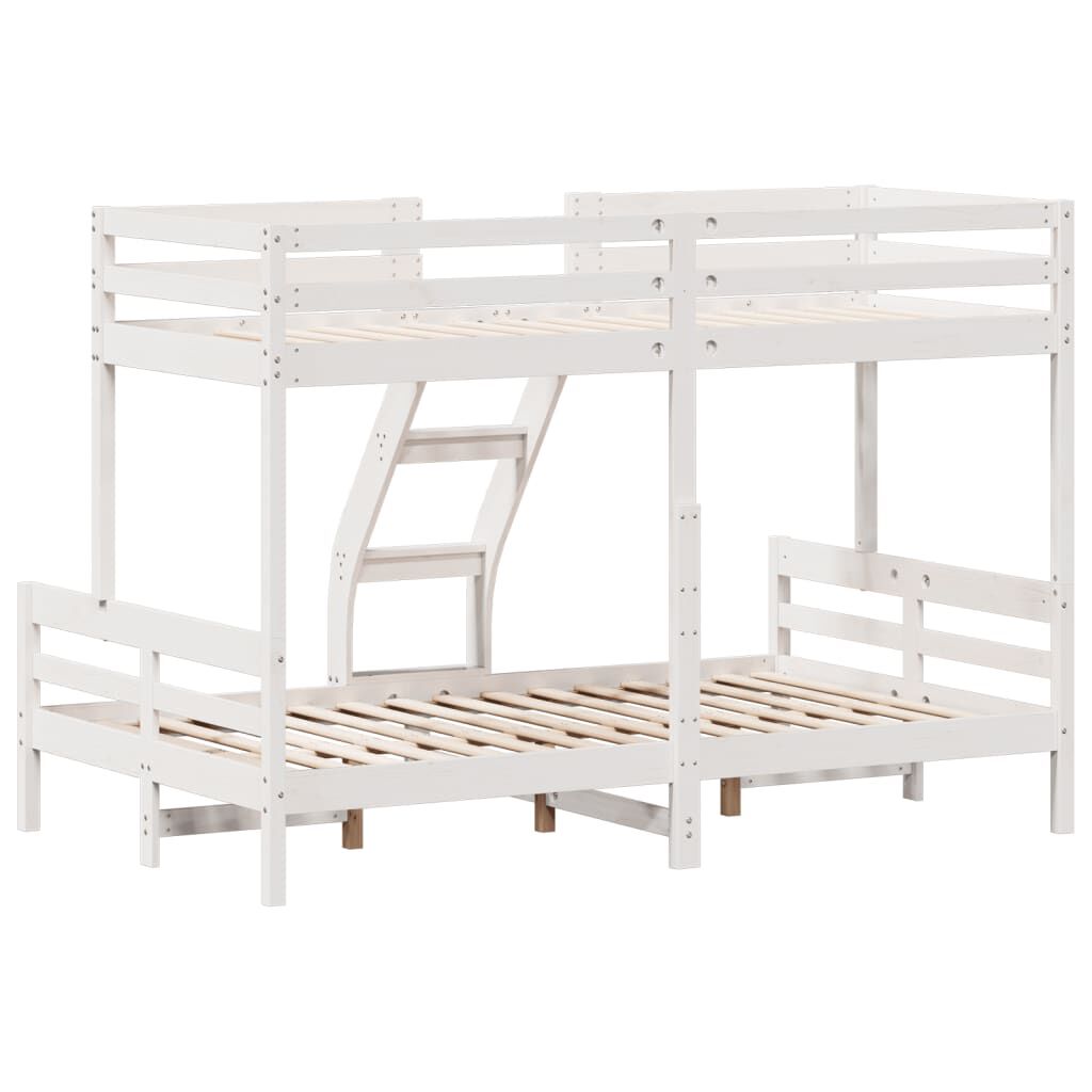 vidaXL Κουκέτα 90x200/120x200 εκ. Λευκό από Μασίφ Ξύλο Πεύκου