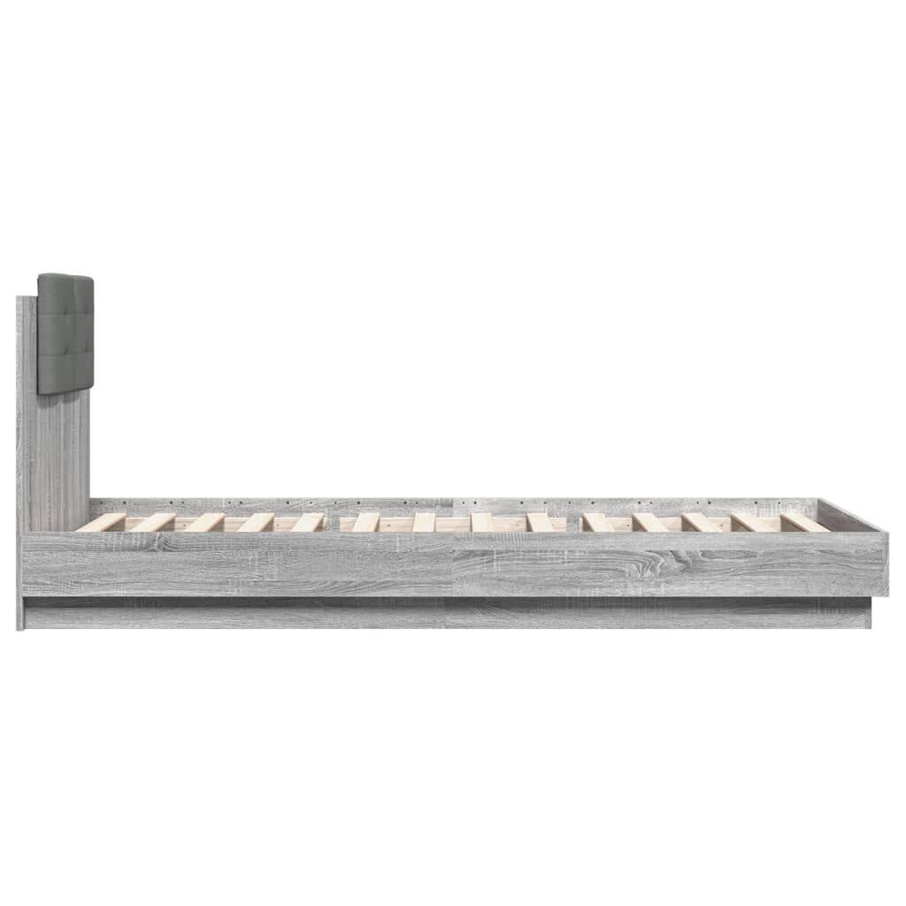 vidaXL Πλαίσιο Κρεβατιού με Κεφαλάρι Γκρι Sonoma 100x200εκ. Επεξ. Ξύλο