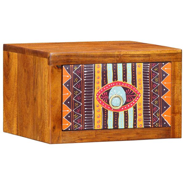 vidaXL Κομοδίνο με συρτάρι Καφέ 35 x 30 x 22 εκ. Μασίφ ξύλο ακακίας