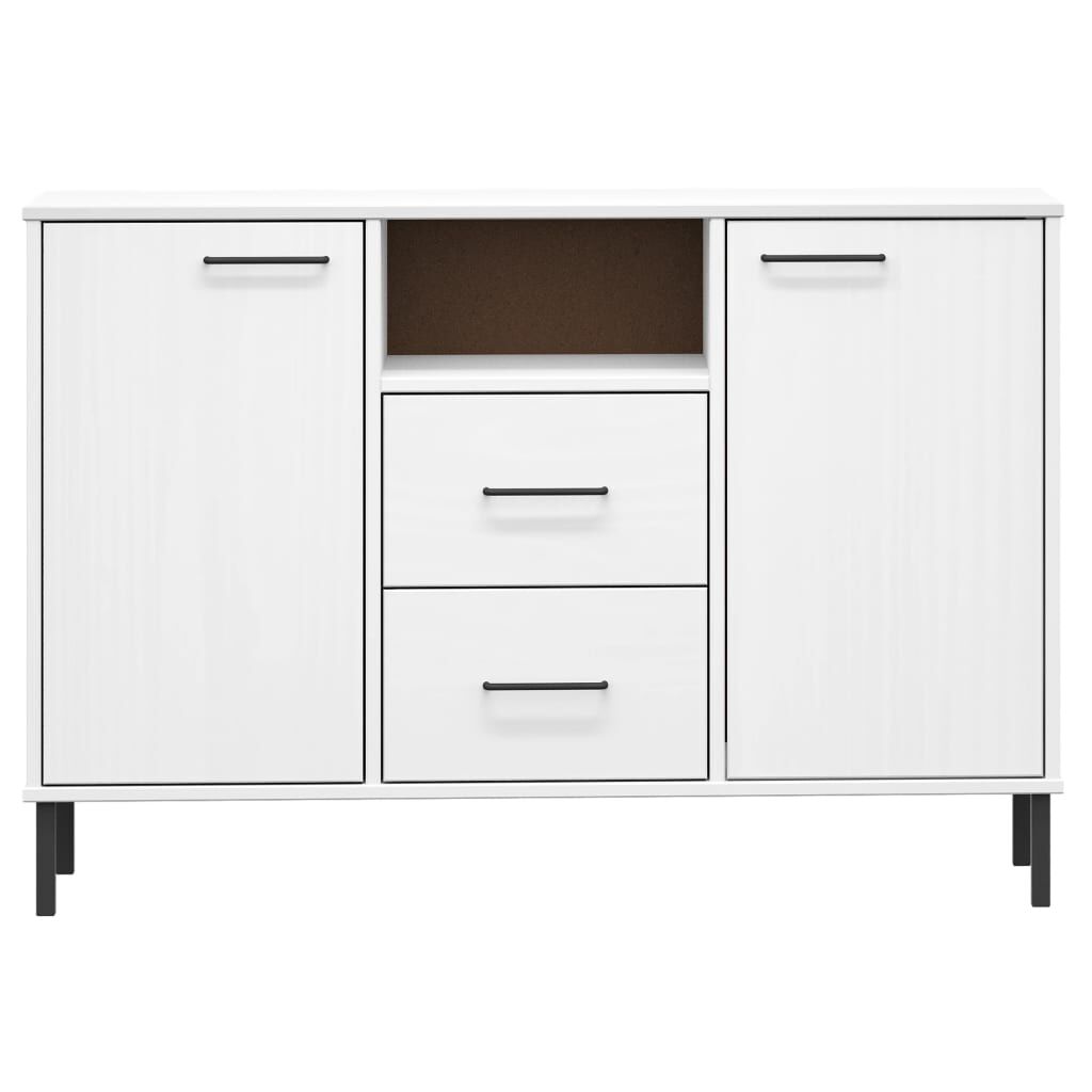 vidaXL Ντουλάπι OSLO Λευκό 113x40x77 εκ. Μασίφ Ξύλο με Μετ. Πόδια