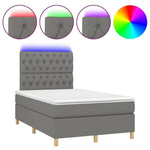 vidaXL &Kappa;&rho;&epsilon;&beta;ά&tau;&iota; Boxspring &mu;&epsilon; &Sigma;&tau;&rho;ώ&mu;&alpha; & LED &Sigma;&kappa;.&Gamma;&kappa;&rho;&iota; 120x200 &epsilon;&kappa; &Upsilon;&phi;&alpha;&sigma;&mu;ά&tau;&iota;&nu;&omicron;