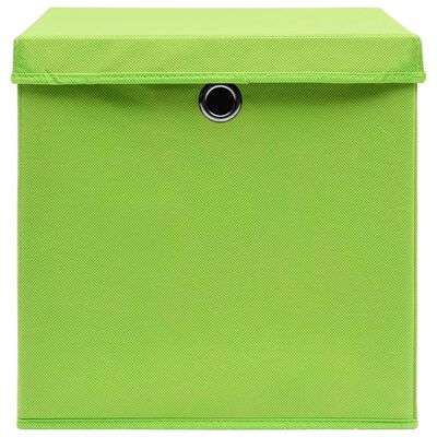 vidaXL Κουτιά Αποθήκευσης με Καπάκια 4 τεμ. Πράσινα 28 x 28 x 28 εκ.