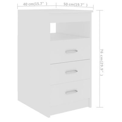vidaXL Συρταριέρα Λευκή 40 x 50 x 76 εκ. από Επεξεργασμένο Ξύλο