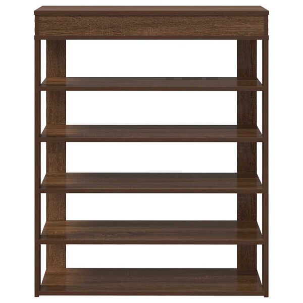 vidaXL Ράφι παπουτσιών καφέ δρυς 80x30x98 cm Κατασκευασμένο ξύλο
