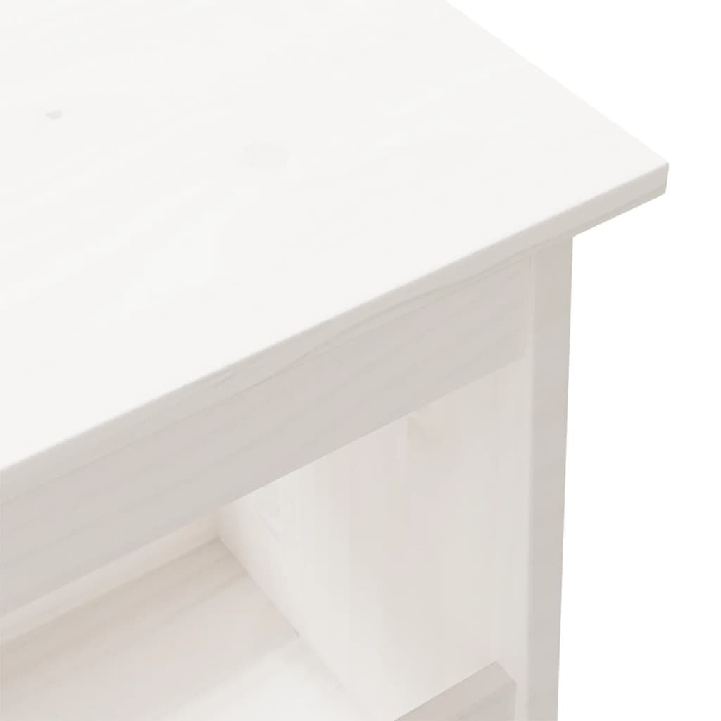 vidaXL Παγκάκι Χολ Λευκό 100x28x45 εκ. από Μασίφ Ξύλο Πεύκου