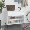 vidaXL Παπουτσοθήκη Γυαλιστερή Λευκή 70x36x60 εκ. Επεξεργασμένο Ξύλο